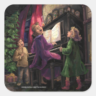 Christmas Sing Along Square Sticker