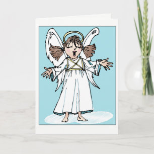 Christmas singing angel greeting card
