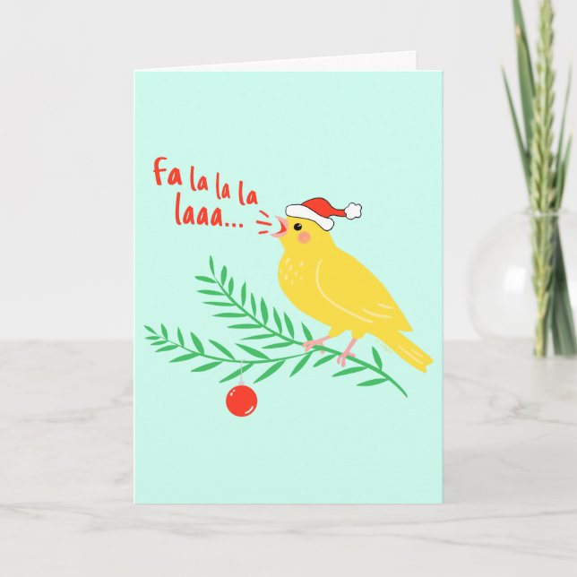 Christmas Singing Canary Card (Front)