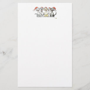 Christmas singing cats stationery