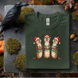  Christmas Singing Otters T-Shirt