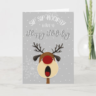 CHRISTMAS SIP SIP HOORAY CARD