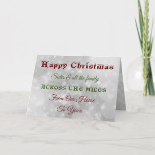 Christmas Sister & all the family Across the miles Card