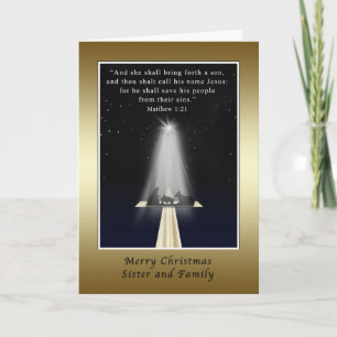 Christmas, Sister and Family,  Religious Holiday Card