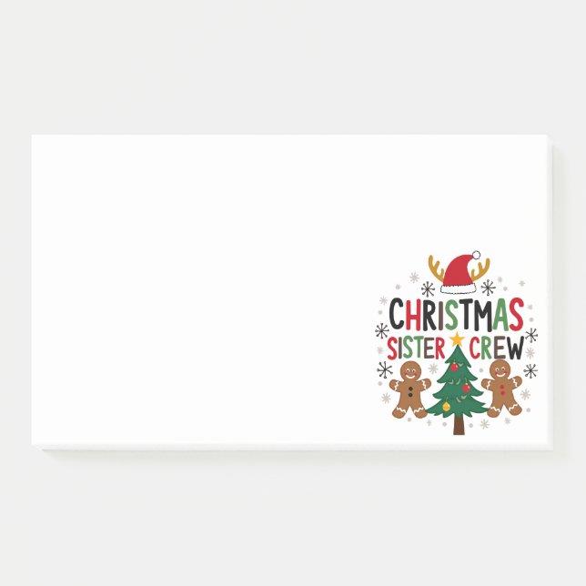 Christmas Sister Crew Festive Gingerbread Friends  Post-it Notes (Front)