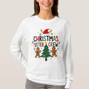 Christmas Sister Crew Festive Gingerbread Friends  T-Shirt