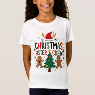 Christmas Sister Crew Festive Gingerbread Friends  T-Shirt