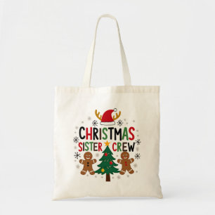 Christmas Sister Crew Festive Gingerbread Friends  Tote Bag