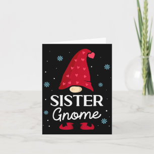 Christmas Sister Gnome Dwarf Garden Gnome Family Card