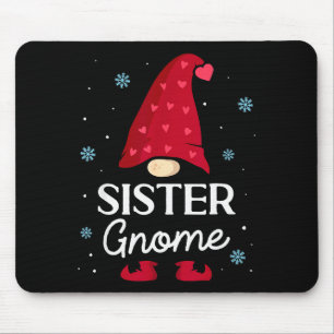 Christmas Sister Gnome Dwarf Garden Gnome Family Mouse Mat