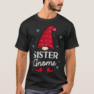 Christmas Sister Gnome Dwarf Garden Gnome Family  T-Shirt