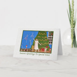 Christmas, Sister, Nutcracker Ballet Holiday Card
