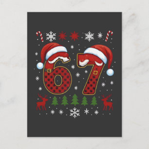 Christmas Six Seven 67 Santa Xmas Gen Alpha Holiday Postcard