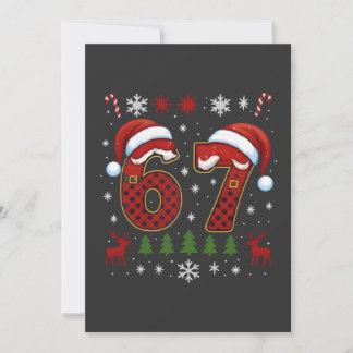 Christmas Six Seven 67 Santa Xmas Gen Alpha Thank You Card