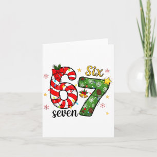 Christmas Six Seven Funny Trendy 6 7 Viral Meme Card