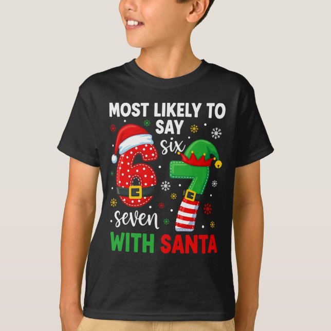 Christmas Six Seven Gen Alpha Meme T-Shirt (Front)