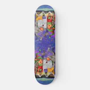 Christmas Skateboard Happy Couple Gnomes
