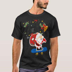 Christmas Skateboarding Santa 125 T-Shirt