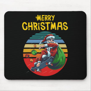 Christmas Skateboarding Santa Skater Funny Christm Mouse Mat