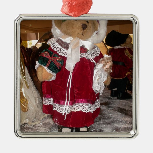 Christmas Skater Teddy Bear Collection. Metal Tree Decoration (Front)