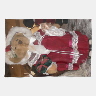 Christmas Skater Teddy Bear Collection. Tea Towel