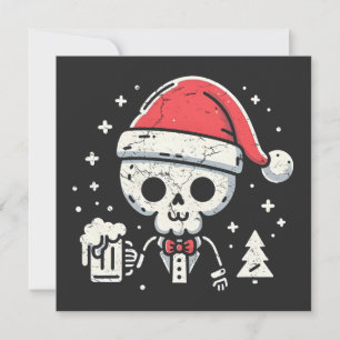Christmas Skeleton Beer Holiday Card