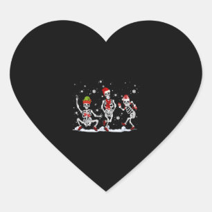 Christmas Skeleton Creepy Dancing Heart Sticker