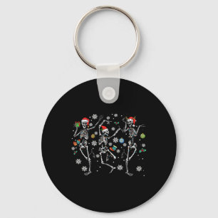 Christmas Skeleton Dancing Xmas 2024 Men Women Kid Key Ring