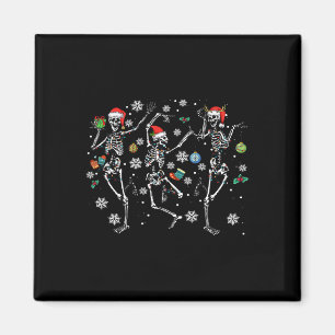Christmas Skeleton Dancing Xmas 2024 Men Women Kid Magnet