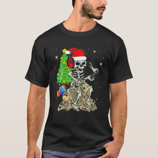 Christmas Skeleton Gamer Pajama Xmas Tree Family G T-Shirt