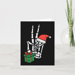 Christmas Skeleton Hand Peace Pocket Xmas Men Wome Card