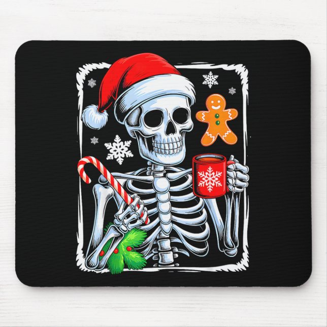 Christmas Skeleton Hot Chocolate Funny Xmas Men Wo Mouse Mat (Front)