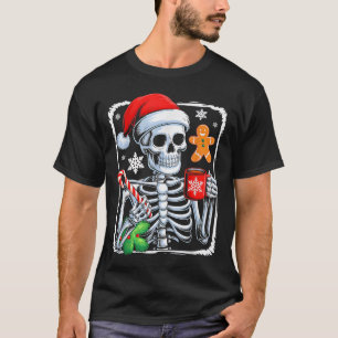 Christmas Skeleton Hot Chocolate Funny Xmas Men Wo T-Shirt