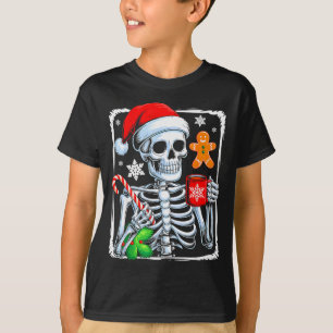 Christmas Skeleton Hot Chocolate Funny Xmas Men Wo T-Shirt