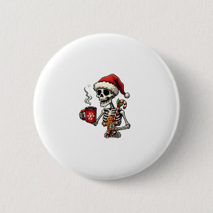 Christmas Skeleton Hot Chocolate Xmas Men Women Ki 6 Cm Round Badge