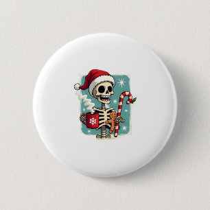 Christmas Skeleton Hot Chocolate Xmas Men Women Ki 6 Cm Round Badge