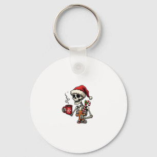 Christmas Skeleton Hot Chocolate Xmas Men Women Ki Key Ring