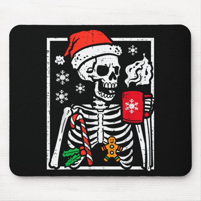 Christmas Skeleton Hot Chocolate Xmas Men Women Ki Mouse Mat (Front)
