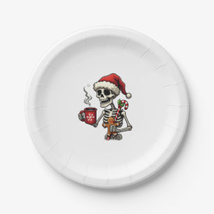 Christmas Skeleton Hot Chocolate Xmas Men Women Ki Paper Plate