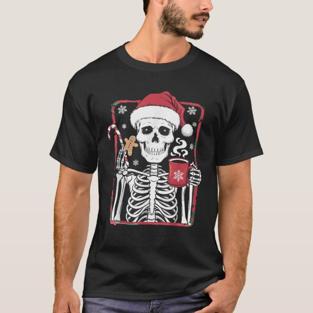 Christmas Skeleton Hot Chocolate Xmas Men Women Ki T-Shirt (Front)
