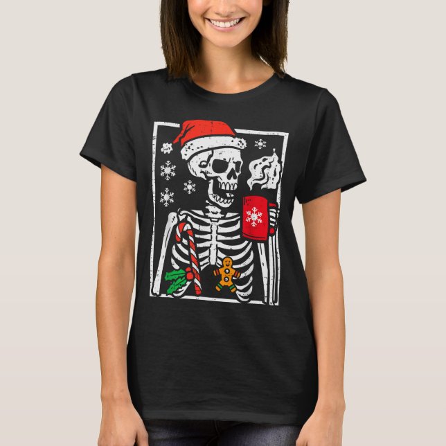 Christmas Skeleton Hot Chocolate Xmas Men Women Ki T-Shirt (Front)