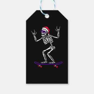 CHRISTMAS SKELETON ON SKATEBOARD FUNNY XMAS   GIFT TAGS