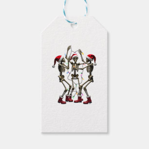 Christmas Skeleton Santa Dancing Lights (1) Gift Tags