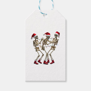 Christmas Skeleton Santa Dancing Lights (2) Gift Tags