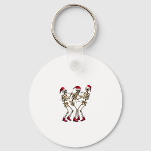 Christmas Skeleton Santa Dancing Lights (2) Key Ring