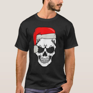 Christmas Skeleton Skull with Christmas Cap T-Shirt