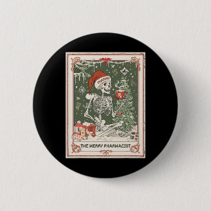 Christmas Skeleton Tarot Card The Merry Pharmacist 6 Cm Round Badge