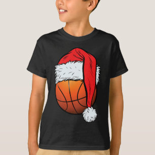 Christmas Sketll Ll Santa Hat Xmas Boys Men Sport T-Shirt