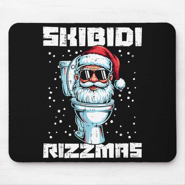 Christmas Skibidi Rizzmas Toilet Xmas Meme Kids Me Mouse Mat (Front)