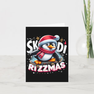 Christmas Skibidi Rizzmas Xmas Cool Penguin Holida Card